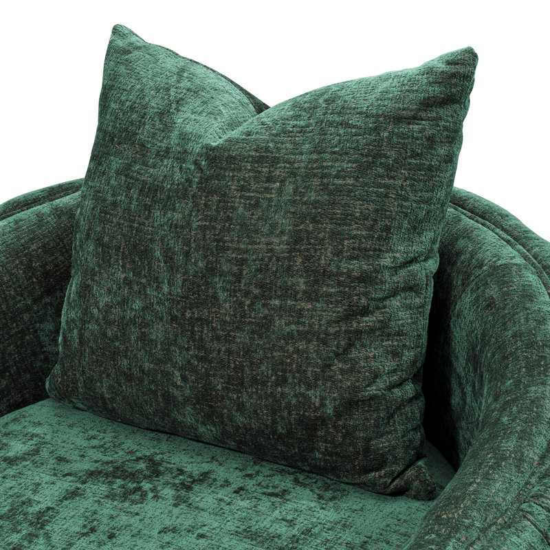 A La Carte Barrel Chair, Gold, Emerald Chenille
