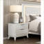 Table de chevet moderne blanche antique à 2 tiroirs - Mobilier de rangement pour chambre à coucher