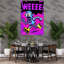 Pop Art Roller Robot Energetic Retro Vibrant Wall Art Print 1 Piece Wrapped Canvas Wall Art-1447302752