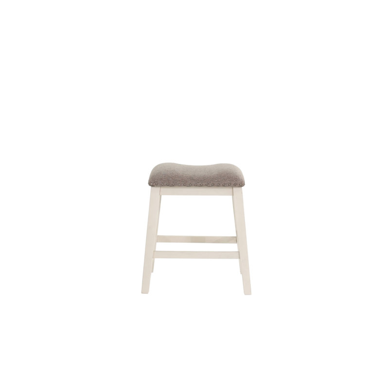 Chaise de salle à manger contemporaine (lot de 2) - Assise avec coussin crème, pieds en bois massif, assise haute aspect lin