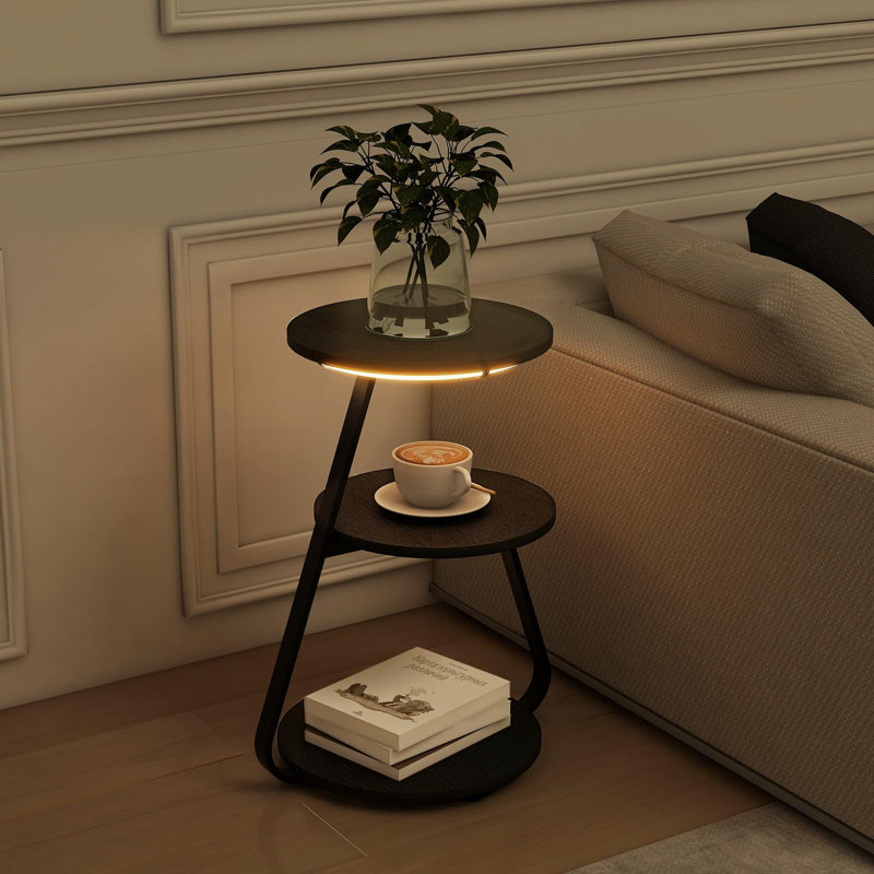 43cm W Metal Bedside Table