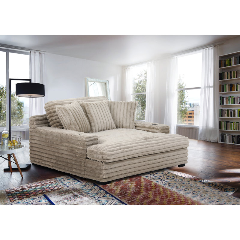 Chaise avec accoudoirs en velours côtelé