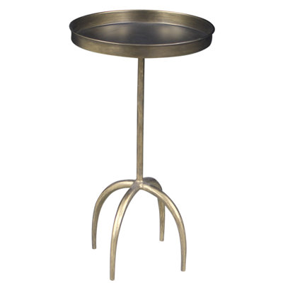 Table d'appoint Jasper au fini plaqué laiton moderne sur fer