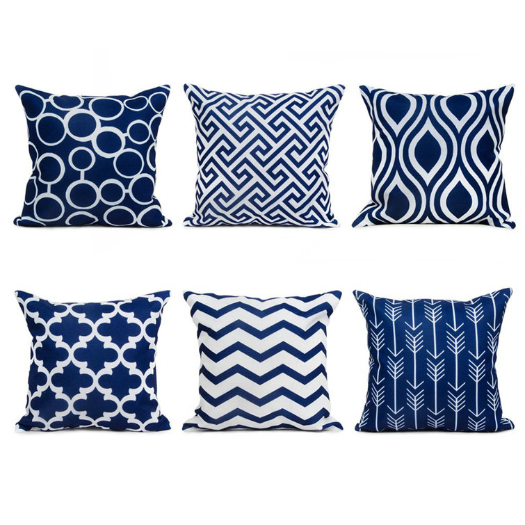 Top Finel Decorative Throw Pillow Cover Set Durable Canvas Outdoor