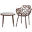 Rabia Side Table with Glass Top Flower Pattern Design and Aluminum Base-1603131474