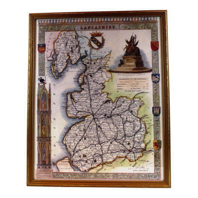 «Lancashire Map», impression encadrée