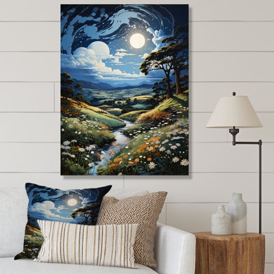 «Blue Sky Celestial Dreams Pastoral», reproduction d'art sur toile