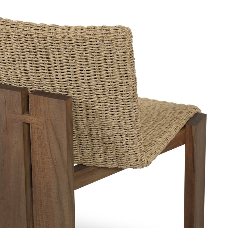 Roxy Outdoor Dining Chair-Faux Hyacinth, Stained Toasted Brown