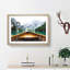 Boat In Lago Di Braies Italy Painting - Single Picture Frame Print on MDF-56634675-56634679