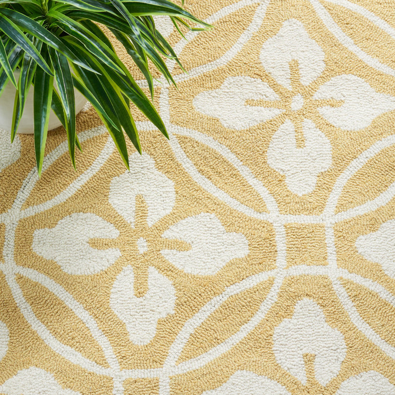 Kosinski Hand Hooked Performance Abstract Rug, Rectangle 5' x 8'