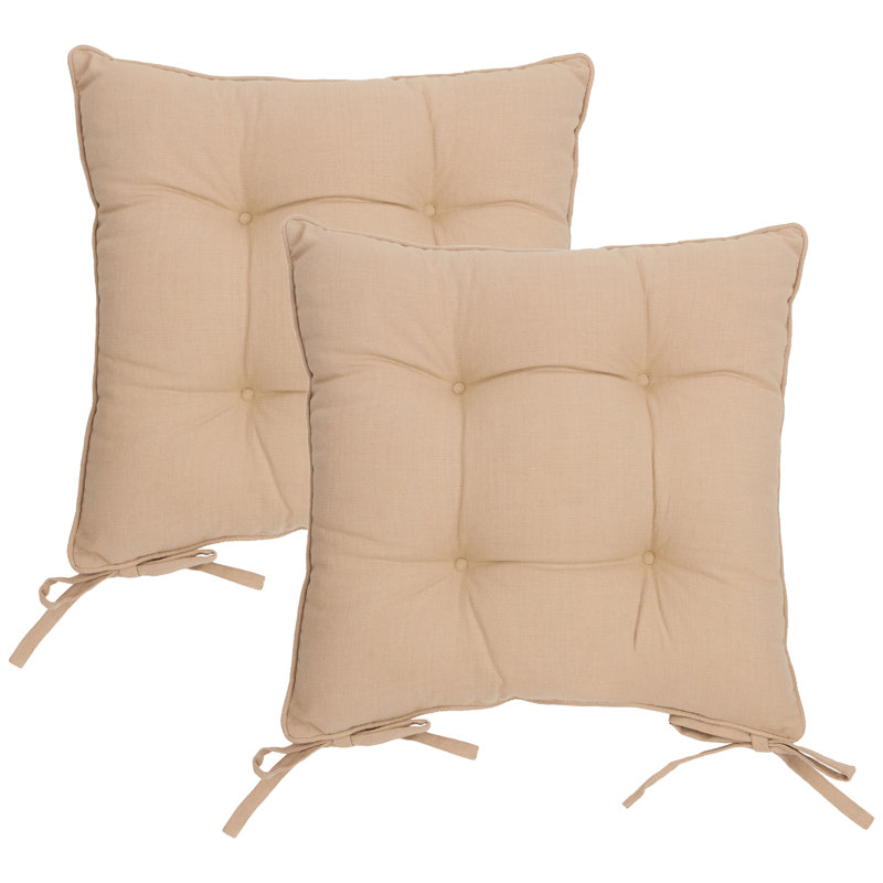 Slub Cotton 2 Pack Seat Pads, Beige