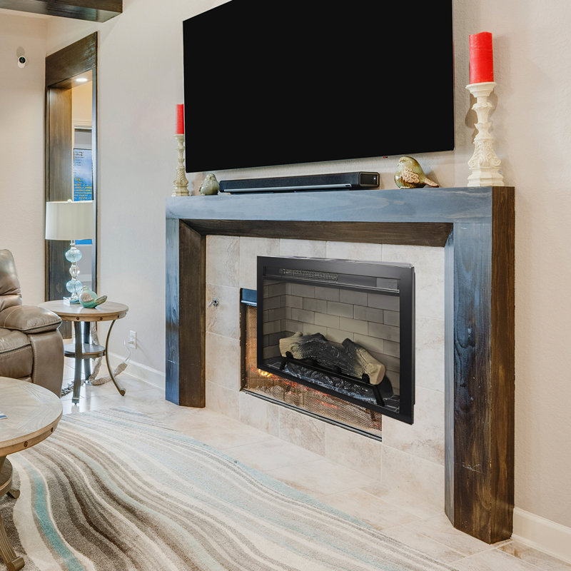 28 Inch Electric Fireplace Insert Multicolored Remote Control Flames Insert Mount Vent Free Double Safety Protection 1400w Heat With 11 Temperature Settings