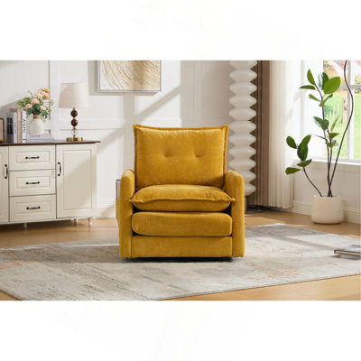 Fauteuil demi-tonneau pivotant UNIS UNI WIN - chaise moderne de style Mid-Century, fauteuil rembourré épais avec base en métal solide, fauteuil simple confortable, fauteuil d'appoint pivotant pour le salon, la chambre à coucher