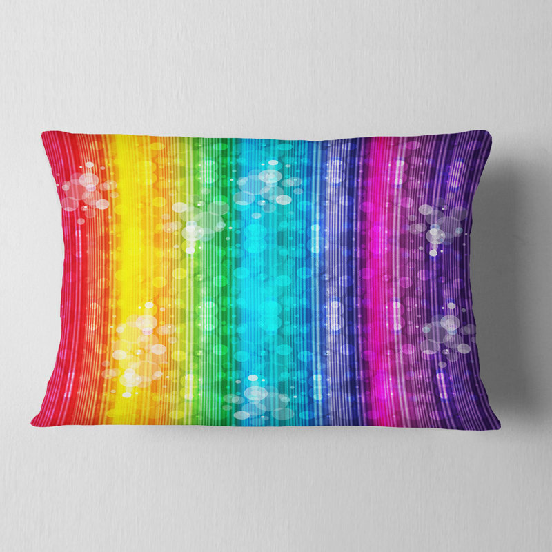 Coussin lombaire à motif abstrait arc-en-ciel