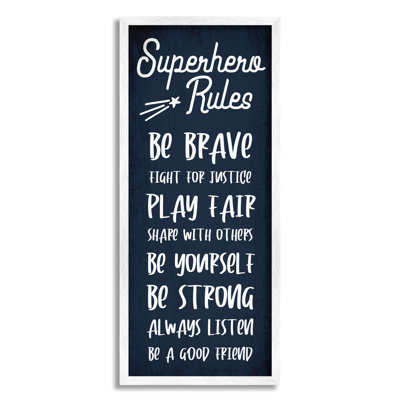Brave Superhero Rules Kid's Blue
