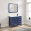 Ensemble de meuble-lavabo simple 37 po Degraaf avec plateau en marbre de Carrare et miroir-2062878491