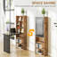 Bureau de bureau convertible pliable, bureau mural brun rustique avec tableau noir et tablette de rangement latérale