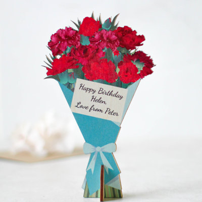 Personalised Birth Flower Card, January, Carnation