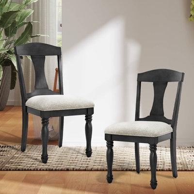 Chaise d'appoint en bois massif (ensemble de 2)