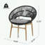 Ensemble de 2 chaises en osier avec coussin moelleux et pieds robustes-61923080