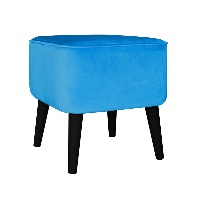 40cm Wide Square Solid Colour Standard Ottoman, Blue