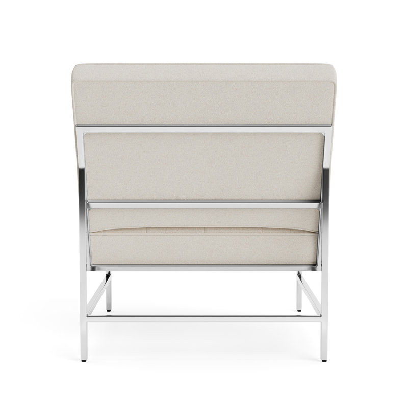 Major Chair, Performance Boucle - Cream, Polished Stainless Steel