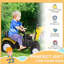 Aosom Kids Ride On Excavator, Pedal Digger, camion de construction avec klaxon pour enfants et tout-petits de 3 ans et plus, jaune