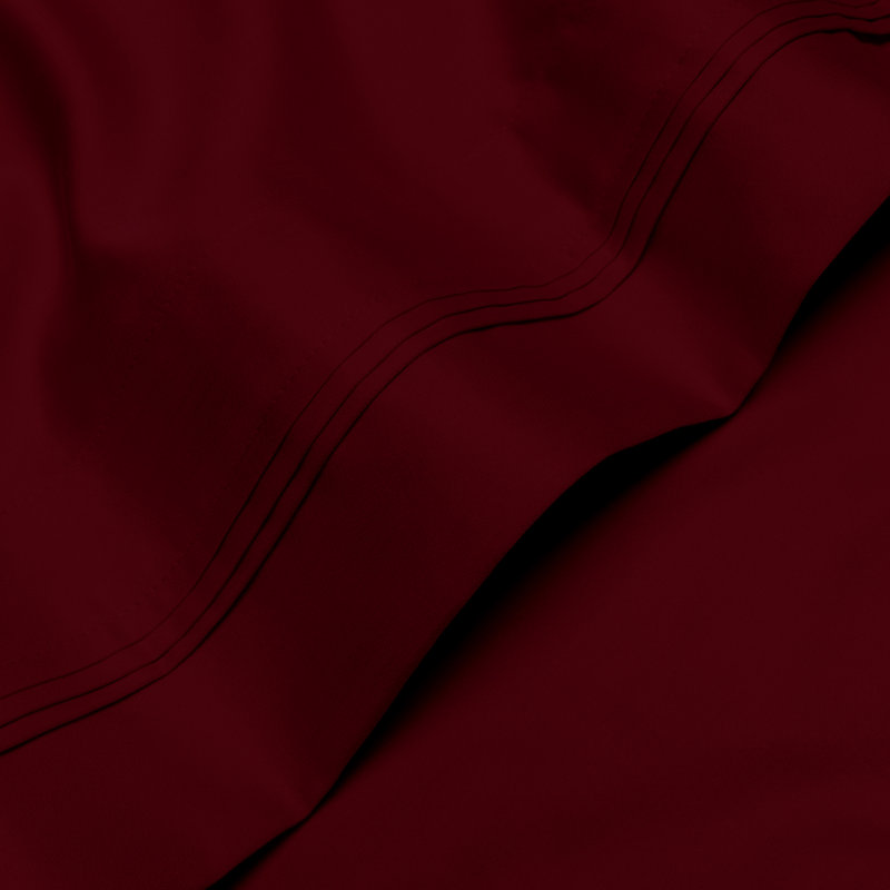  Ensemble de draps en coton 1000 fils Blue Nile Mills, Très grand, Bourgogne
