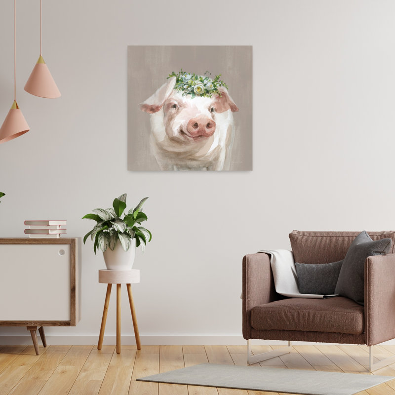 Art floral fantaisiste taupe Barnyard Whimsy III, H 24 po x l 24 po