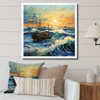 Vangogh paysage marin avec pêche en V