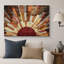 «Western Wood Effect Landscape Brown Sun Rays», impression rustique sur toile encadrée-93389056-93389052-119598448