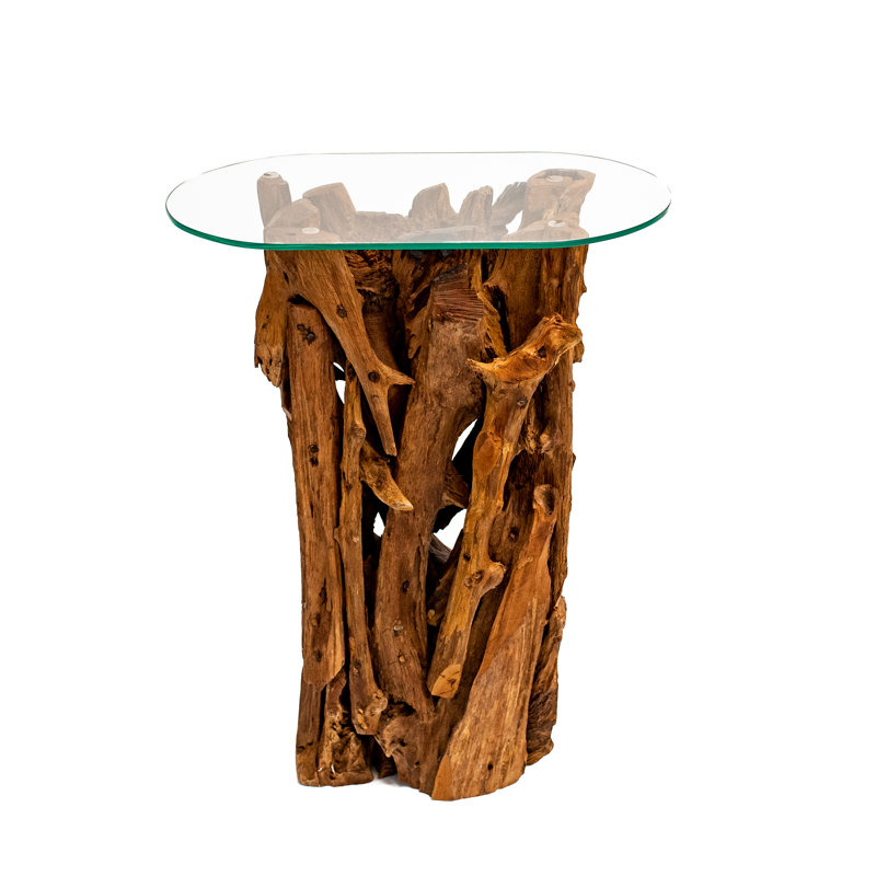 Aggelos Glass Top End Table