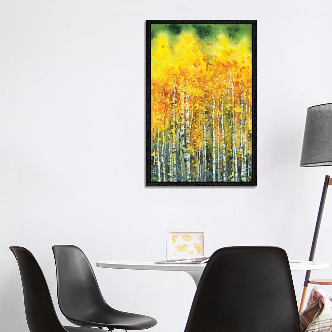 Goldene Espenbäume von Zaira Dzhaubaeva - Galerie-umwickelte Leinwand Giclée auf Leinwand