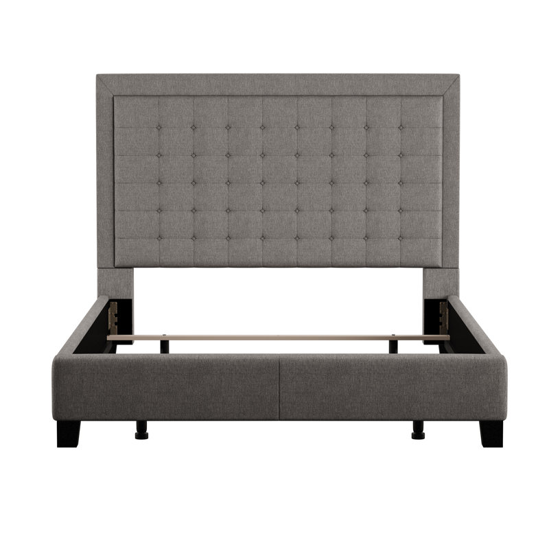 Kaster Upholstered Platform Bed, Queen, Pewter Gray Linen