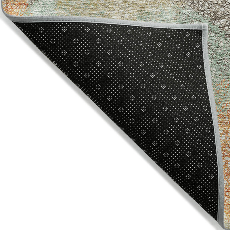 Tapis intérieur lavable à pois beige 3 pi x 5 pi