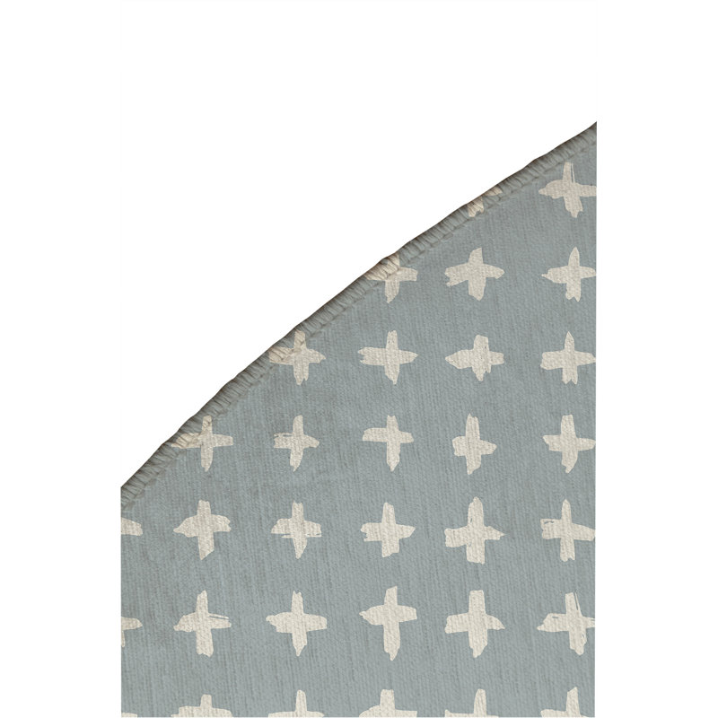 Check Non-Slip Outdoor Rug, Round 5'
