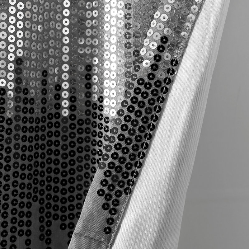 Cantonnière rayée sur mesure 52 po, Noir / gris