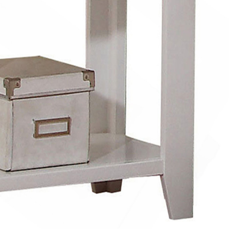 Table de chevet blanche avec tablette inférieure