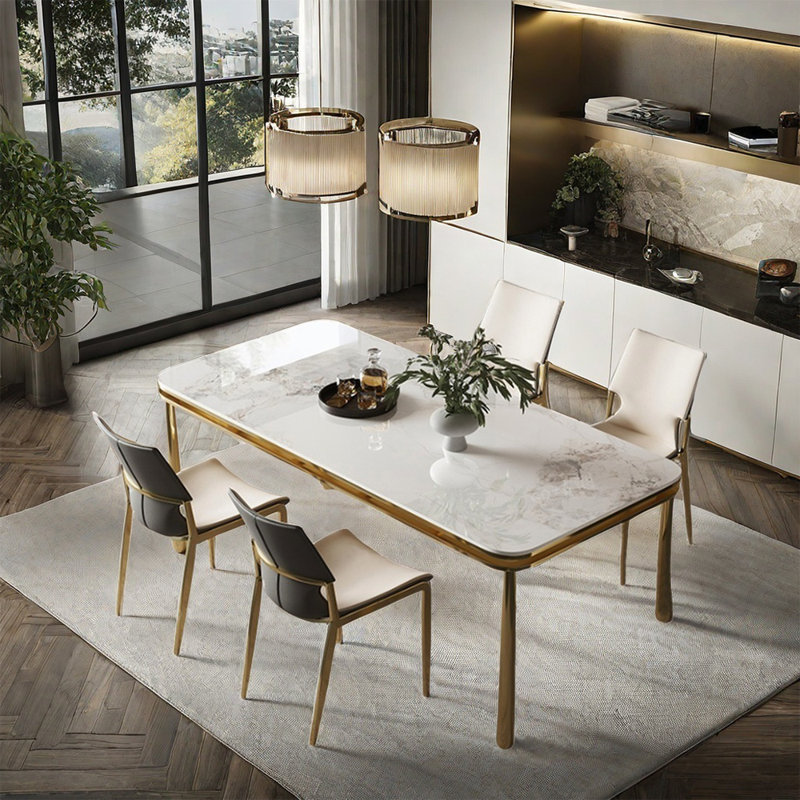 Ensembles de table à manger en falshion de style italien, H 29,5 po x L 63 po x l 31,5 po