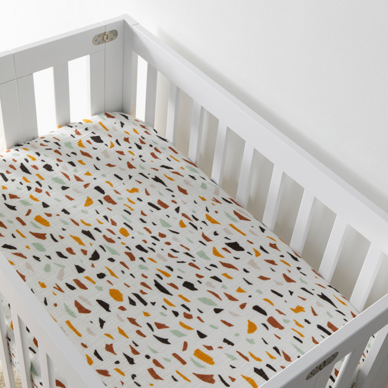 Organic Cotton Terrazzo Pattern Mini Crib Sheet