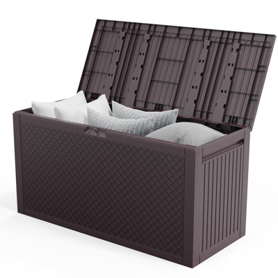 Coffre de terrasse en résine 90 gallons Alen avec rangement verrouillable pour les meubles de patio