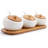 Porcelain Condiment Jar Spice Container With Lids - Bamboo Cap Holder Spot, Ceramic Serving Spoon, Wooden Tray Best Pottery Cruet Pot For Your Home, Kitchen, Counter. White,170 ML   Set Of 3