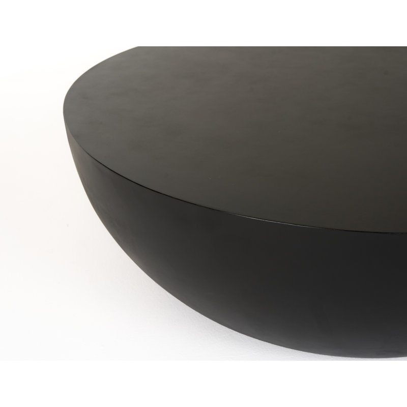 Lensey Concrete Round Coffee Table, Black