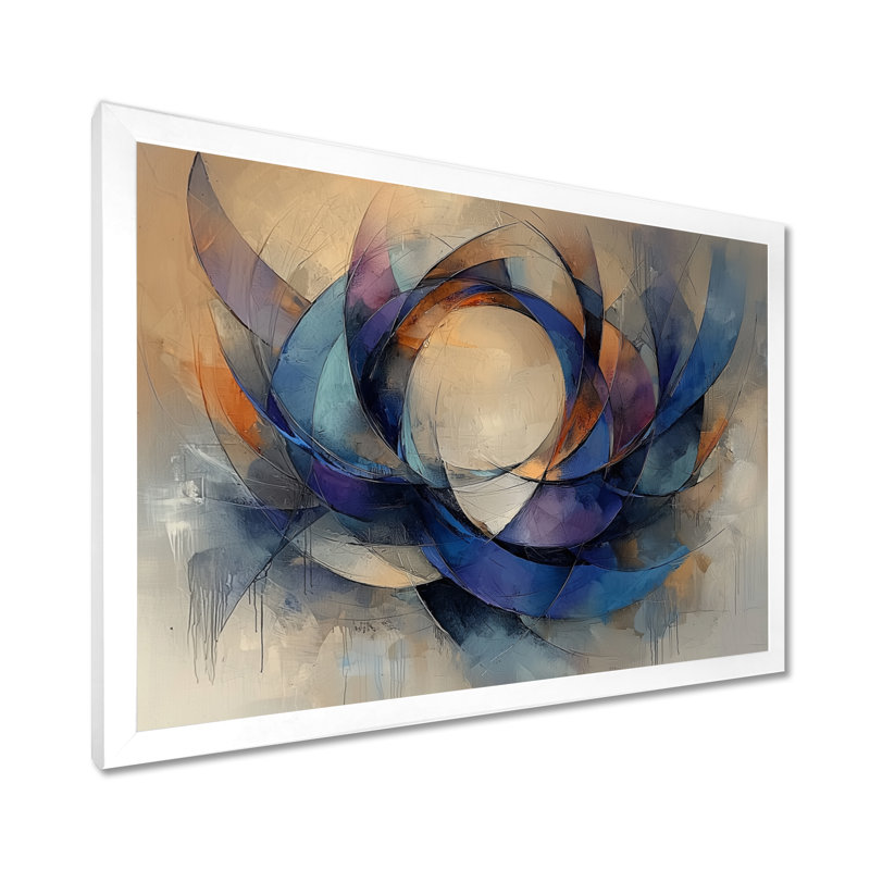 Cleobury Abstract Velvet Wreath Of Density I - Art mural couronne pour le salon, H 24 po x l 32 po, Blanc