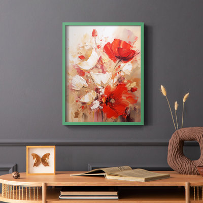 FLORAL Series CCCCXVI - reproduction encadrée de qualité supérieure - prête à être accrochée - aucun clou requis