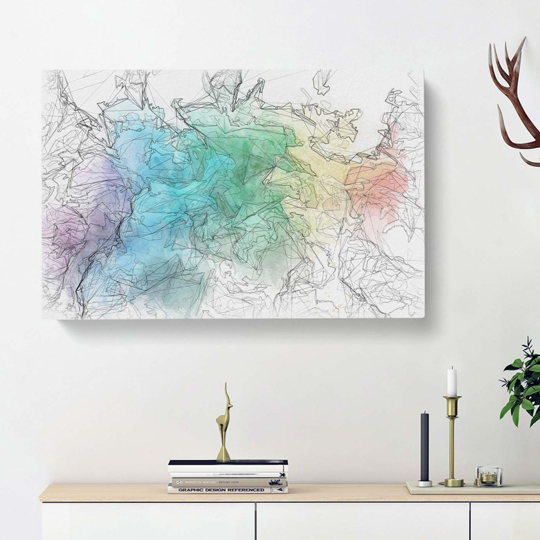Gentle Rainbow Wonders in Abstract - Wrapped Canvas