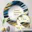 Percey Bold Blue Brush Strokes II - Miroir mural moderne en spirale-99568957