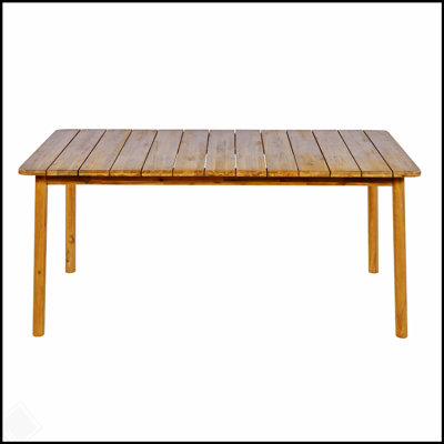 Table de salle à manger extérieure en bois d'acacia durable Visola, parfaite pour les rassemblements de patio et de jardin, résistante aux intempéries et élégante.