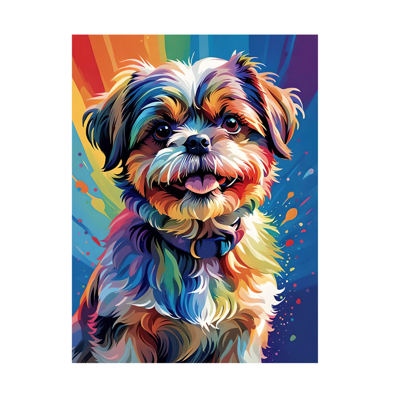 «Tina Lavoie Glamour Girl», art sur toile Shih Tzu, H 24 po x l 32 po