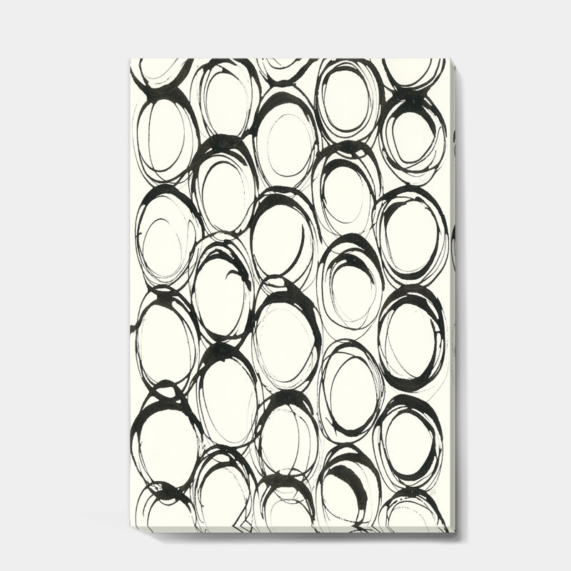 Minimaliste noir et blanc II - reproduction d'art sur toile tendue, H 32 po x l 16 po x P 1 po